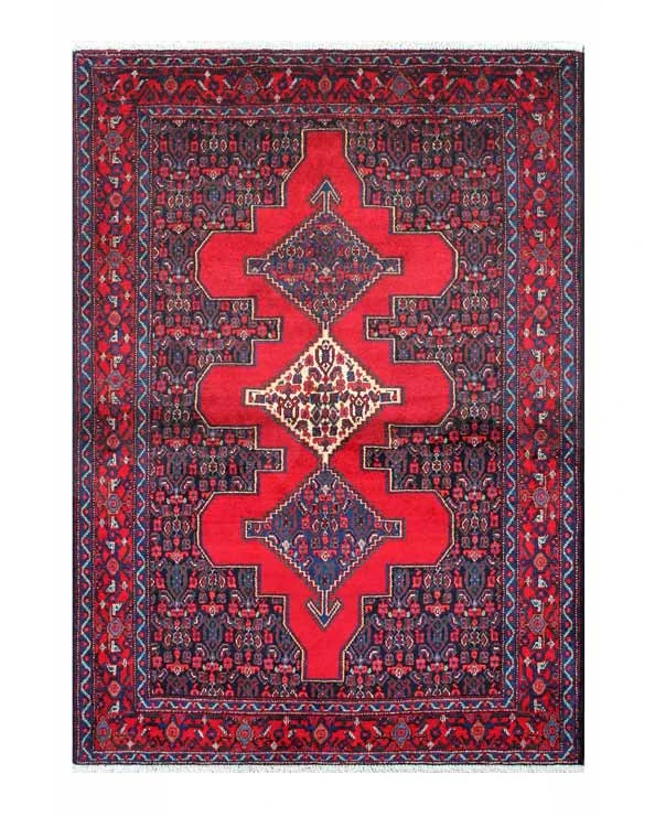 Red Persian Senneh wool rug
